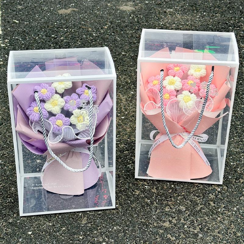 Crochet Flower Bouquet Graduation Bouquet Gifts Handmade Woven Bouquet Birthday Teacher's Day Gift Wedding Guest Gifts