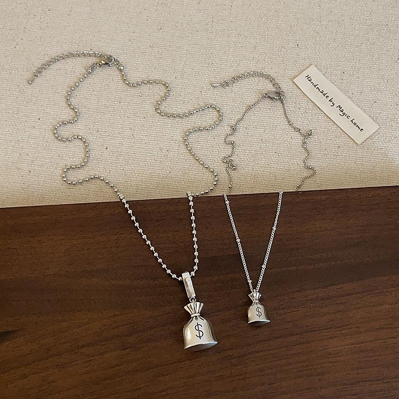 Design Sense Can Open Money Bag Pendant Necklace Female Niche Personality Unique Exquisite Versatile Neck Chain Sweater Chain