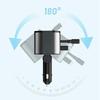 PT-21 FM Transmitter Car Charger Voltage Display PD Fast Charging Adapter with iP/Type C Retractable Cables
