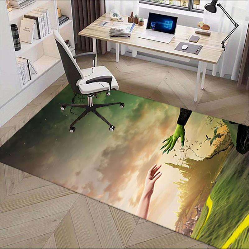 Fantasy, Hands Pattern Polyester Office Carpet Chair Mats, Home Decor Dormitory Floor Protector with