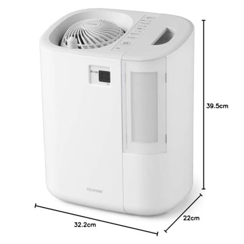 Iris Ohyama Circulator Humidifier Hybrid Type Up/Down/Left/Right Swing Maximum Humidification Volume 550ml/h Humidity Digital Display Gray/White HCK-5