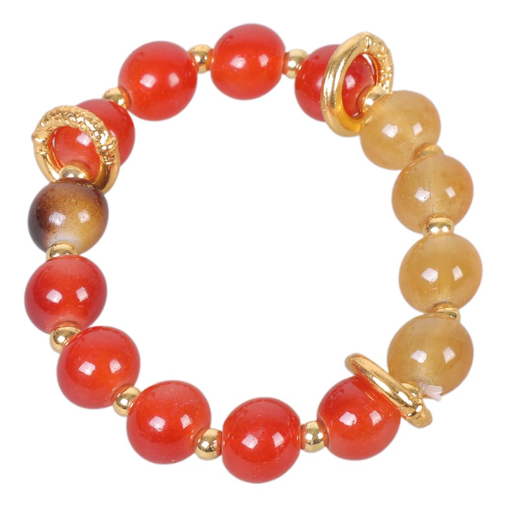Natural Red Agate Beaded Bracelet Elegant Wristband Accessory Ideal for Young Trendsetters and Spiritually Minded Adults