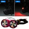2Pcs 12V Motorcycle Eagle Eye LED Light 20 LEDs RGB Multicolor & Strobe Brake Warning Light Waterproof Mirror Mount Design