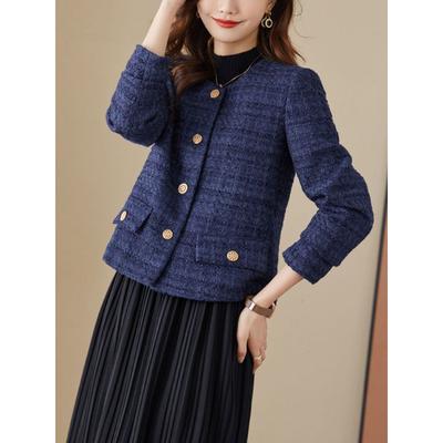 New Autumn and Winter Women's Clothing Fashionable Commuting Temperament Age-reducing High-end Sense Woolen Long-sleeved Jacket