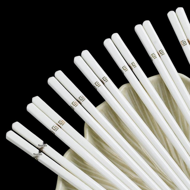 Zhuoyuanda Cream Style Anti-Mold Ceramic Chopsticks, 10 Pairs