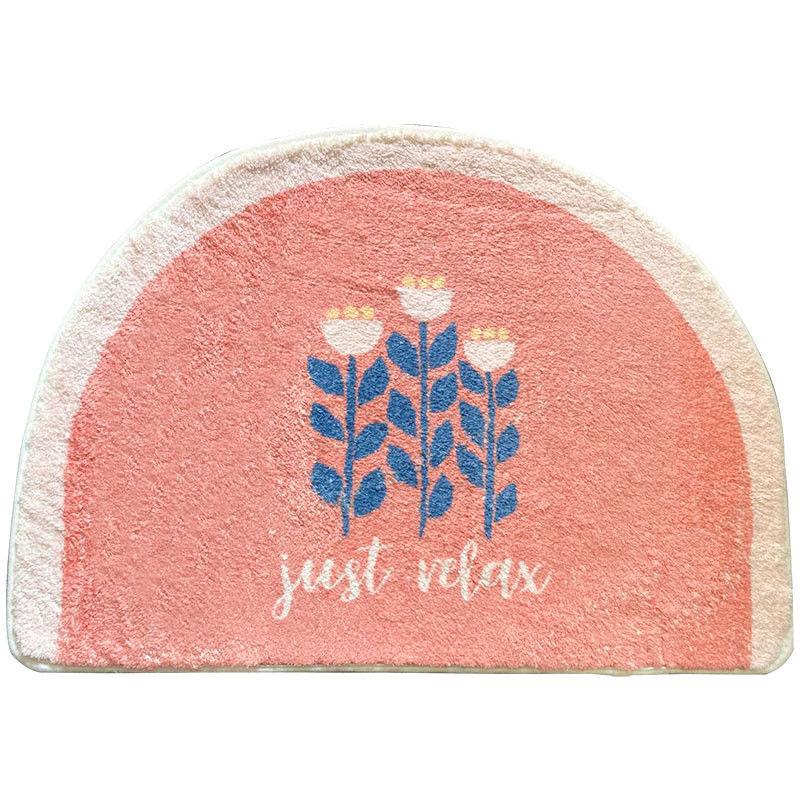 Ins Simple Semicircle Absorbent Bathroom Floor Mat Thickened Non-slip Carpet Toilet Washroom Toilet Door Mat