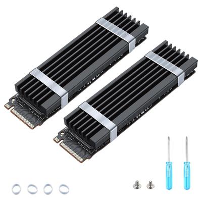 ELUTENG M.2 SSD Heatsink, 2-Pack, Aluminum Alloy, for PS5PC, 72x23x7mm, Easy Installation, Tools & Thermal Silicone Pads Included, Cooling Radiator