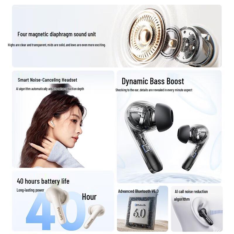 Philips TAT1320 True Wireless Bluetooth Earbuds