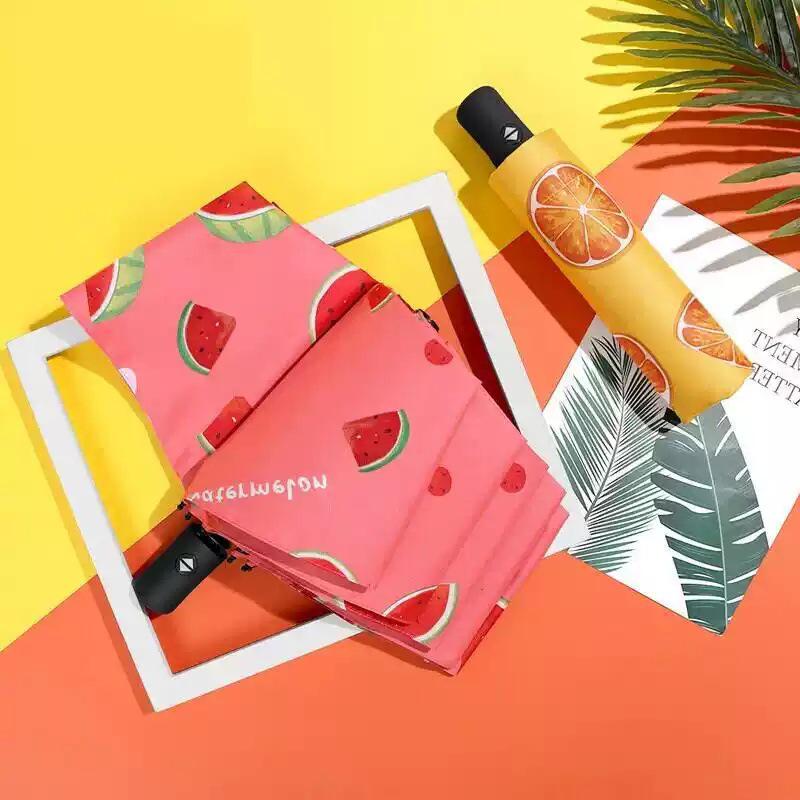 Creative Fruit Dual-Use Rain & Shine Black Umbrella with Thick Sun Protection and UV Defense