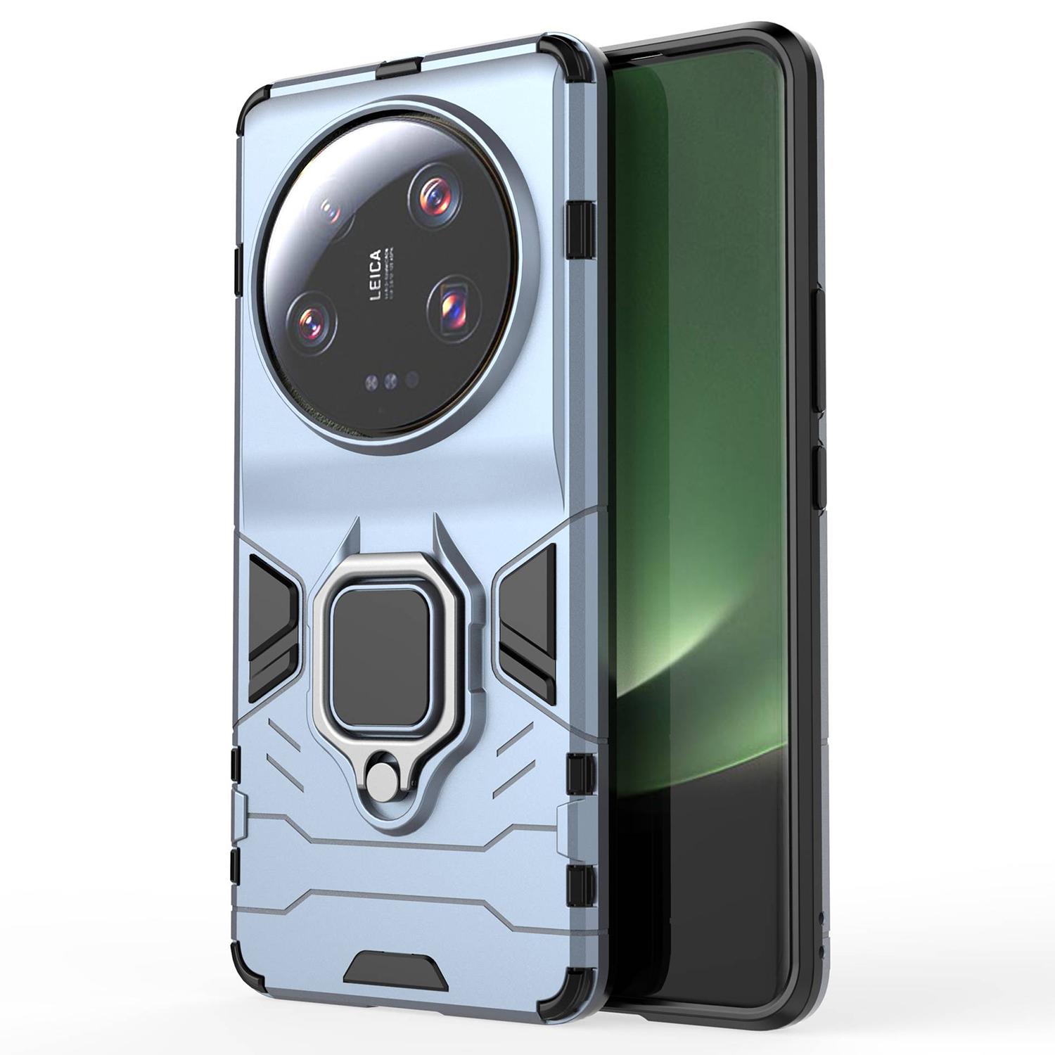 

For Xiaomi 13 Ultra Kickstand Anti-drop Phone Case Soft TPU Hard PC Phone Cover Blue