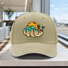 Beach Wave Handpainted Adjustable Sandwich Cap Lightweight Unisex Printed Hat For Outdoor Weddings Parties
