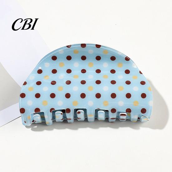 Sturdy Hair Claw Clip Back Head Claw, Strong Bite Force Clip, Dot Print Large for Women Anti-Slip Teeth Accessory Daily Wear Metal Spring