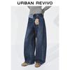 UR Women's Washed Curved Denim Jeans