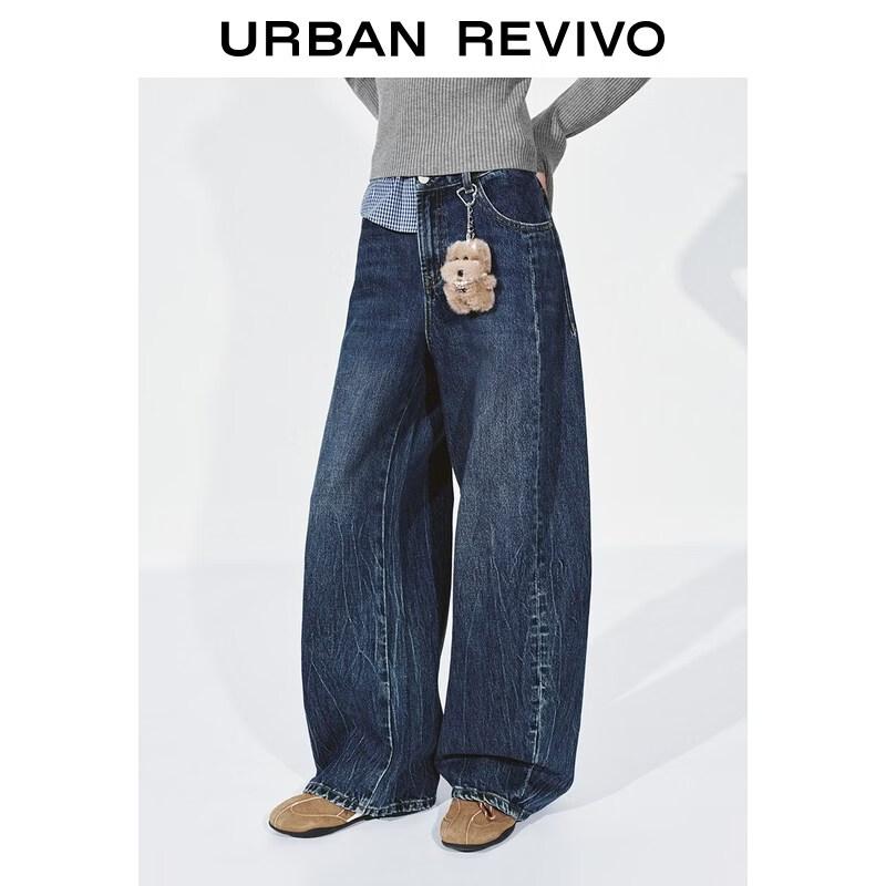 UR Women's Washed Curved Denim Jeans