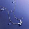 [FANCIME] Women's Necklace "Moonlight Butterfly" Purple Enamel Luminous Jewelry Set Silver Popular Women's Gift for Anniversaries, Birthdays, White Da