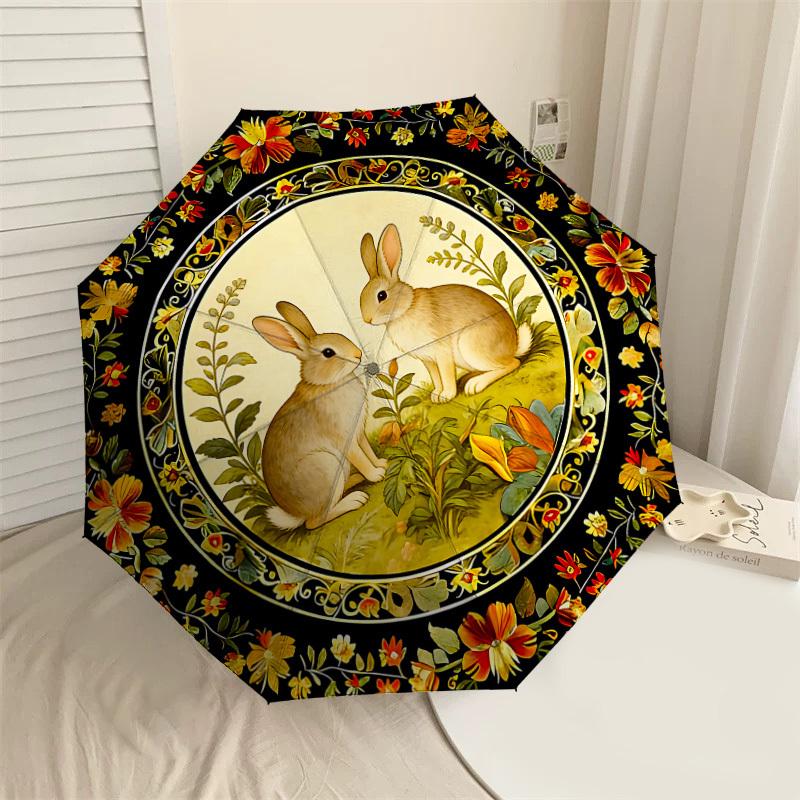 

1PC rabbit flower Umbrella-8-Rib Reinforced, Automatic Open, Lightweight & Durable, Cute Fashion Accessory for Outdoor-K1244