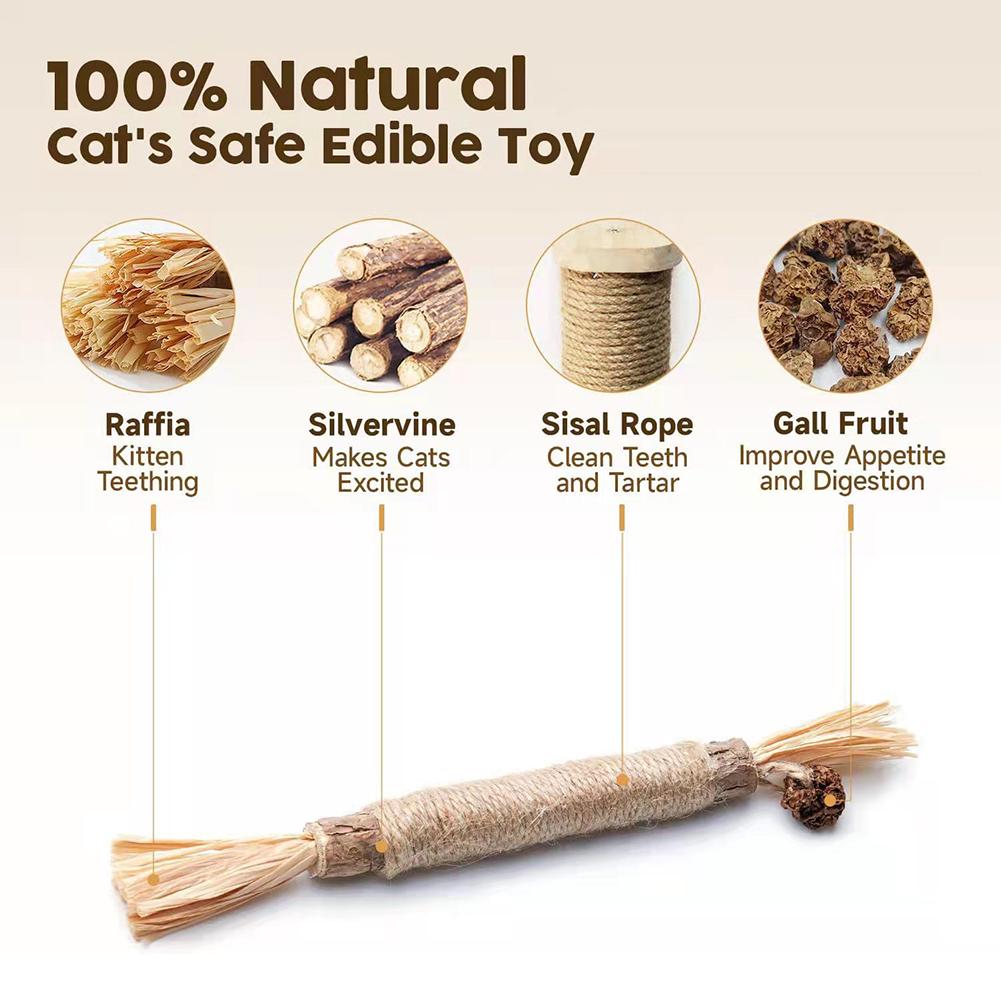 1pc Chew Sticks for Cats Catnip Toys Wooden Cleaning Silvervine Chew Stick Natural Kittens Chew Training Toy 23CM Cats Toy