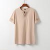 Summer thin linen short-sleeved T-shirt set men's Chinese cotton and linen half-sleeved top retro trend V-neck t-shirt