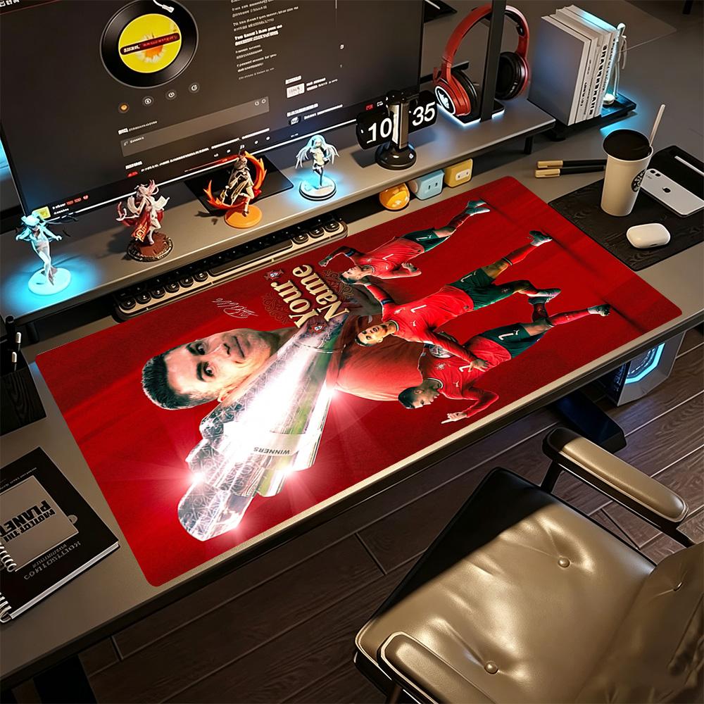Cristiano Ronaldo (41) Customize Text Mouse Pad Gaming Laptop Mouse Pad Desktop Mouse Pad Non-Slip Rubber Base