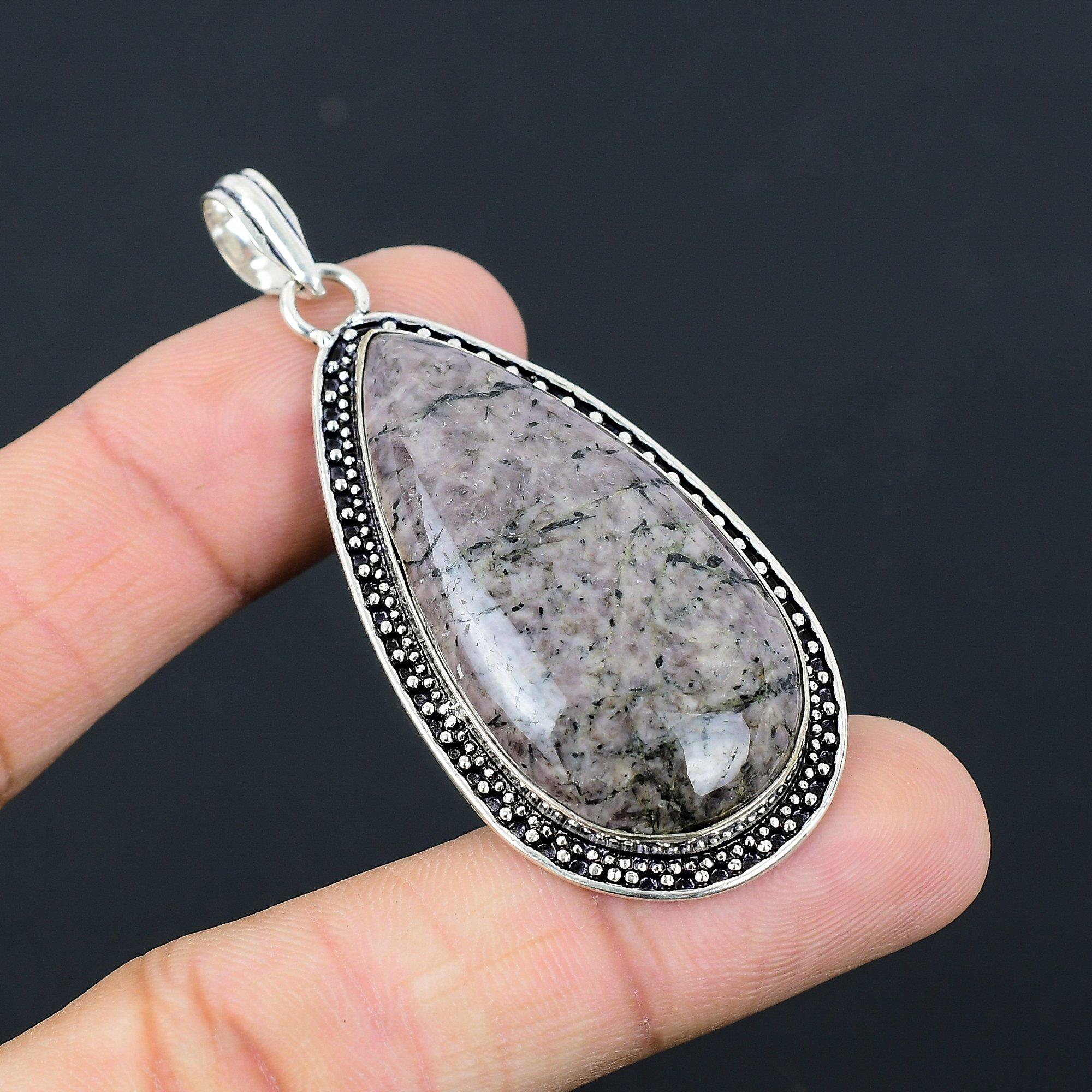 Womens day Sale Pink Aragonite Stone Mother Birthday Pendant 925 Sterling Silver