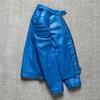 Nová pánská kožená bunda z pravé kůže z vrchní vrstvy hověziny, motorkářská bunda s límečkem stojáčkem, slim fit, trendy, krátká podzimní bunda