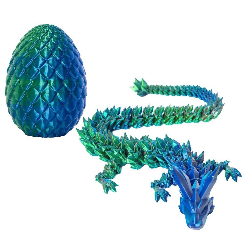 Kreativ Dekompresjon Drageegg Kameleon Pendel 3D-trykk Drage 2025 Nyttårsgave Fargerikt Sett Skrivebordspynt Leketøy for Barn