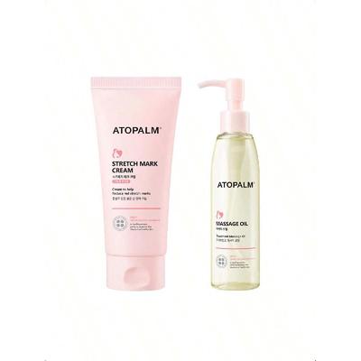 Atopalm Schwangerschaftspflege Dehnungsstreifencreme und Massageöl-Set