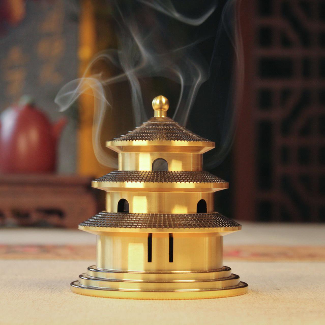 

Embossed Alloy Flat-Bottom Incense Burner - God of Wealth Ornament for Buddha Offerings