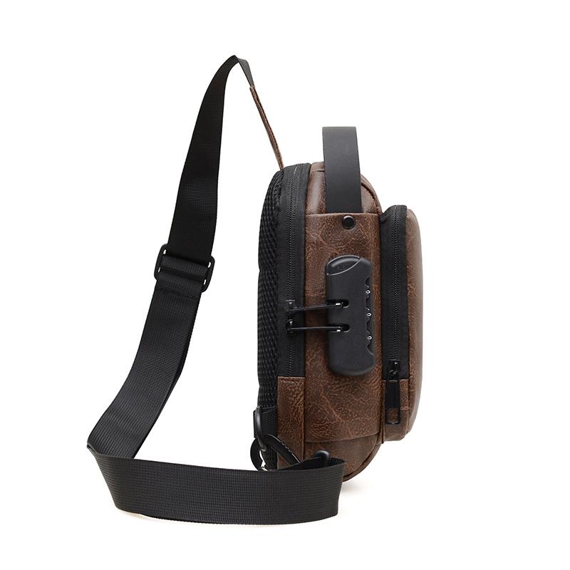 Men's Chest Bag Large Capacity Crossbody Bag Multi-functional Handbag