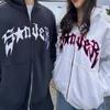 Zip Up Spider Print Hoodies Oversized Sweatshirt Coat Fashion Men Streetwear Hoodies  Female