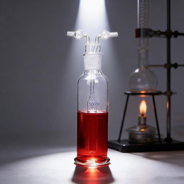 Doppelkolben-Glas-Gasabsorptionsflasche Temperaturbeständig Für Laborversuche