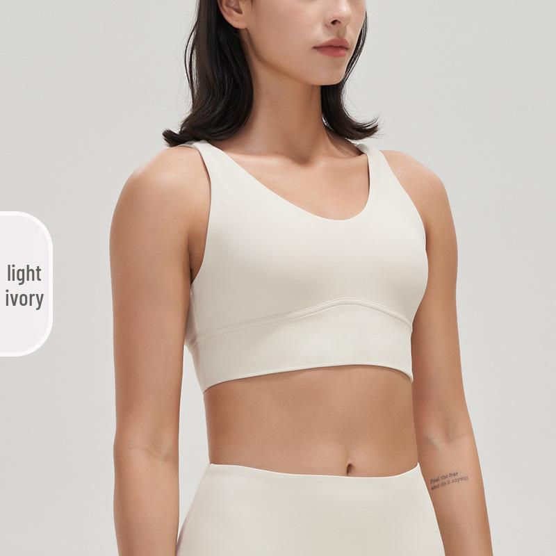 

Женский спортивный бюстгальтер из лайкры с высокой степенью поддержки, ударопрочный, с перекрещенными лямками и подушечками Extra Large