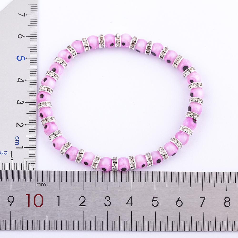Hot Sale 8 Colors Fashion Design Evil Eye Bead Bracelet Men Women 6MM Classic Mini Macrame Crystal Charm Adjustable Jewelry Gift