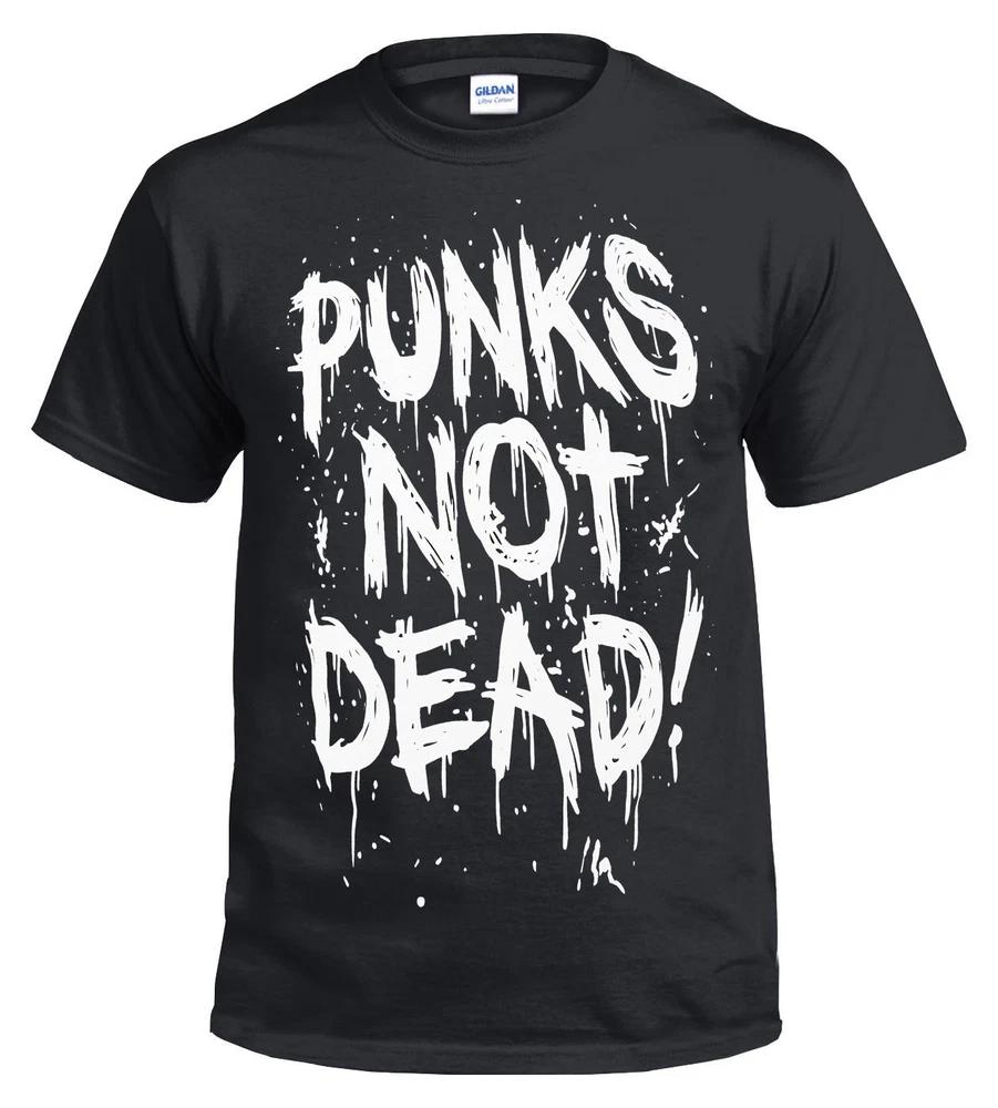 PUNK NOT DEAD FRONT PRINTED COTTON T SHIRT SKULL Plus Dead Plus Punk Top 3XL
