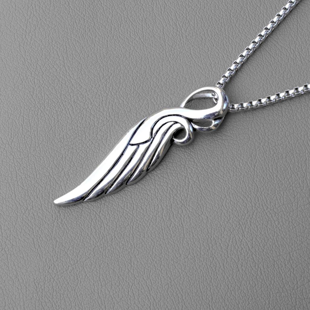 Hiphop Hip Hop Trend Street Personality Line Wing Accessories Titanium Steel Necklace Men And Women