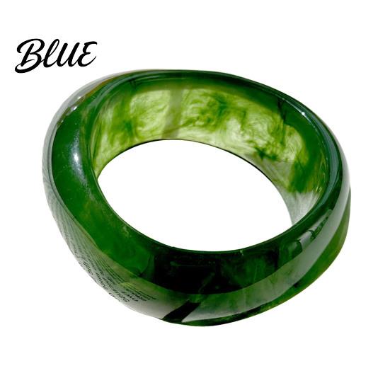Women Fashion Jewelry Acrylic Resin Chunky Bangle Hypoallergenic Colorful Geometric