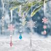 Clear Shatterproof Acrylic Snowflake Icicles Christmas Decorations With Berries Ball For Home Party Tree