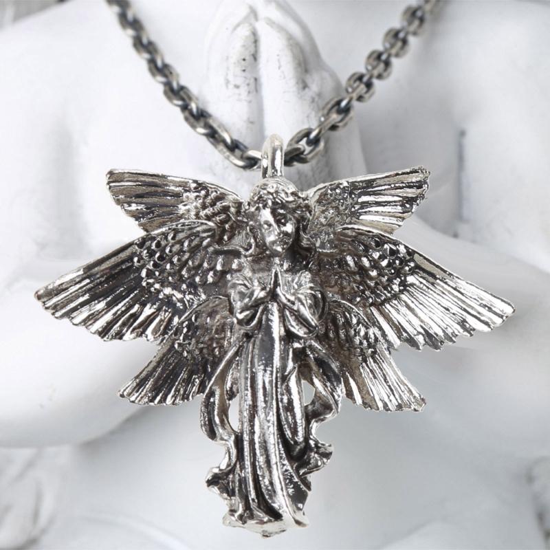 Antique Silver Angel Charm Pendant for DIY Jewelry Making Necklace Bracelet Handcraft Works Distressed Angels 6 Wings