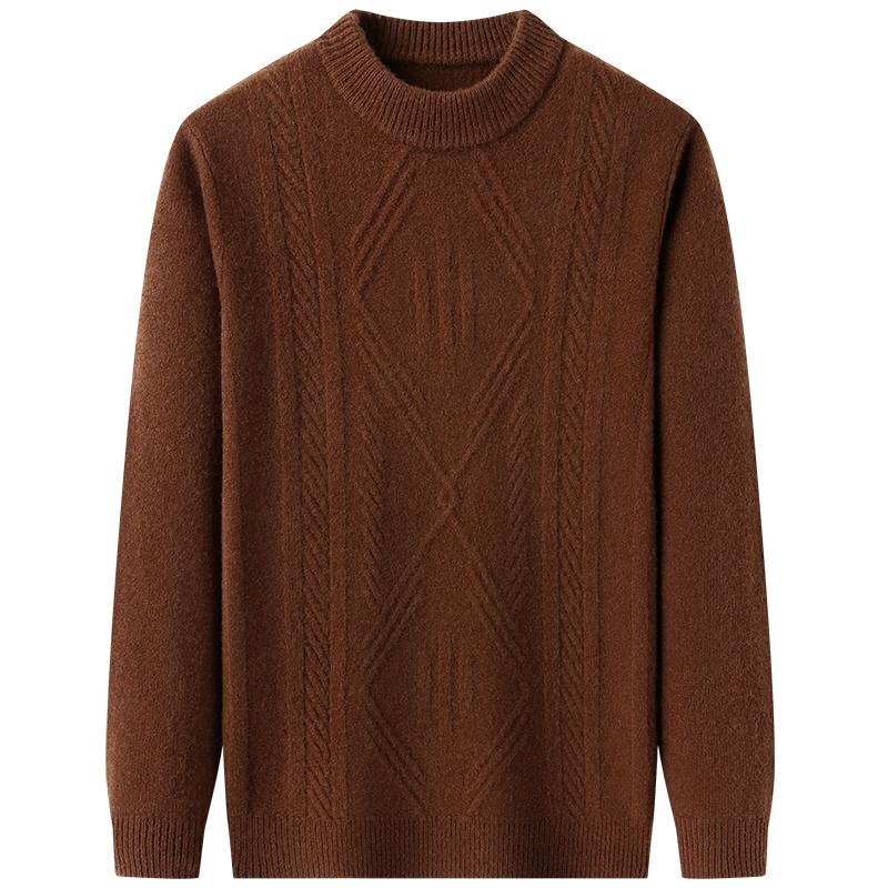 

Romon Men s 100% Pure Wool Thickened Semi-High Collar Sweater XL