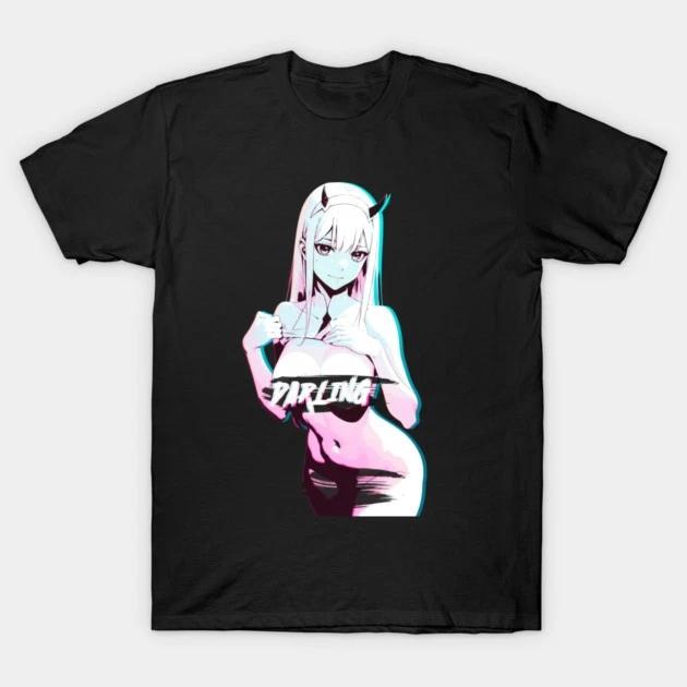 Zero Two Waifu Shirt Darling In The Franxx Anime Waifu Black T Shirt V5 S