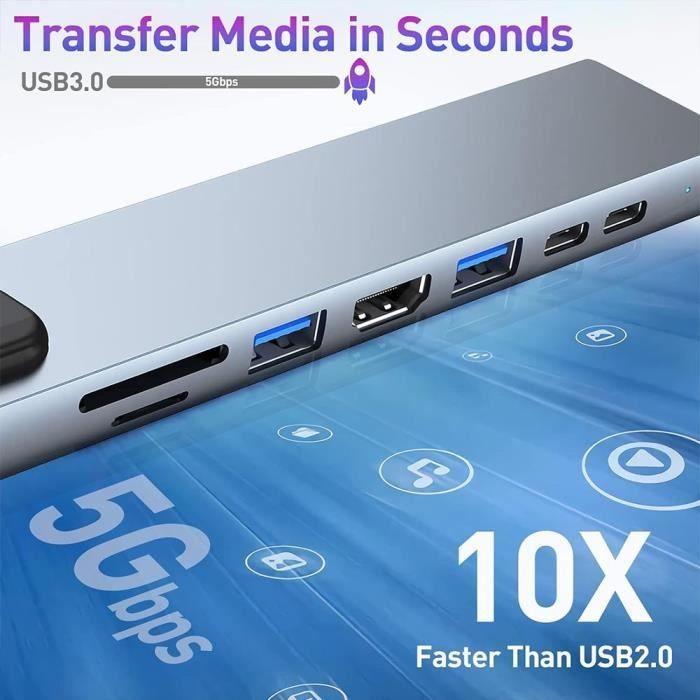 Hub-Adapter - BOOLING - 8-in-1 - USB-C zu HDMI 4K - PD 87W - SD/TF-Kartenleser
