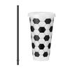 1/6/12Pcs 710ML Reusable Football Cup 24oz Plastic Drinking Bottle Football Themed Tumbler Game Day Sports Football Party Supplies Party Favors