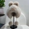 Adult Fox Fur Plush Shaking Rabbit Hat - Cute, Warm, Winter Ear Protection for Parent-Child Fashion.