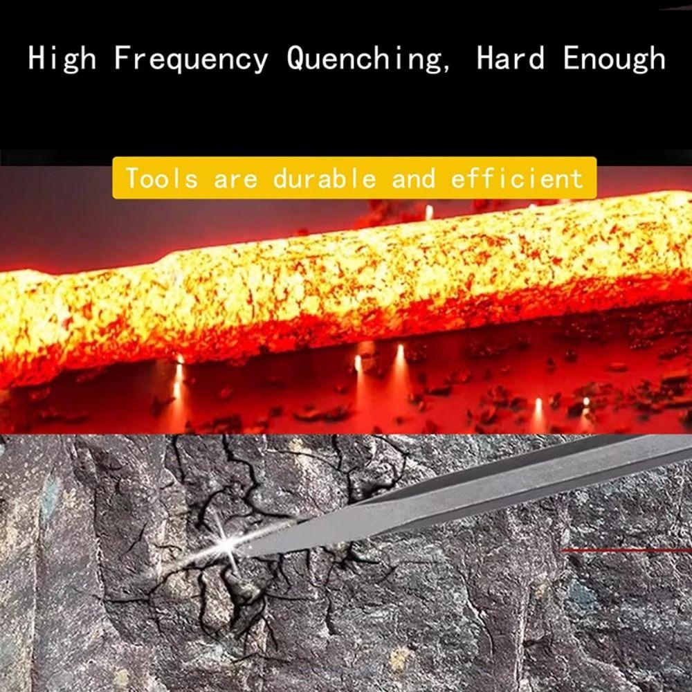 4Pcs Pointed /Flat Bit Hammer Drill Bit Round Shank Rotary Hammer Gouge Set  Tile Slotting