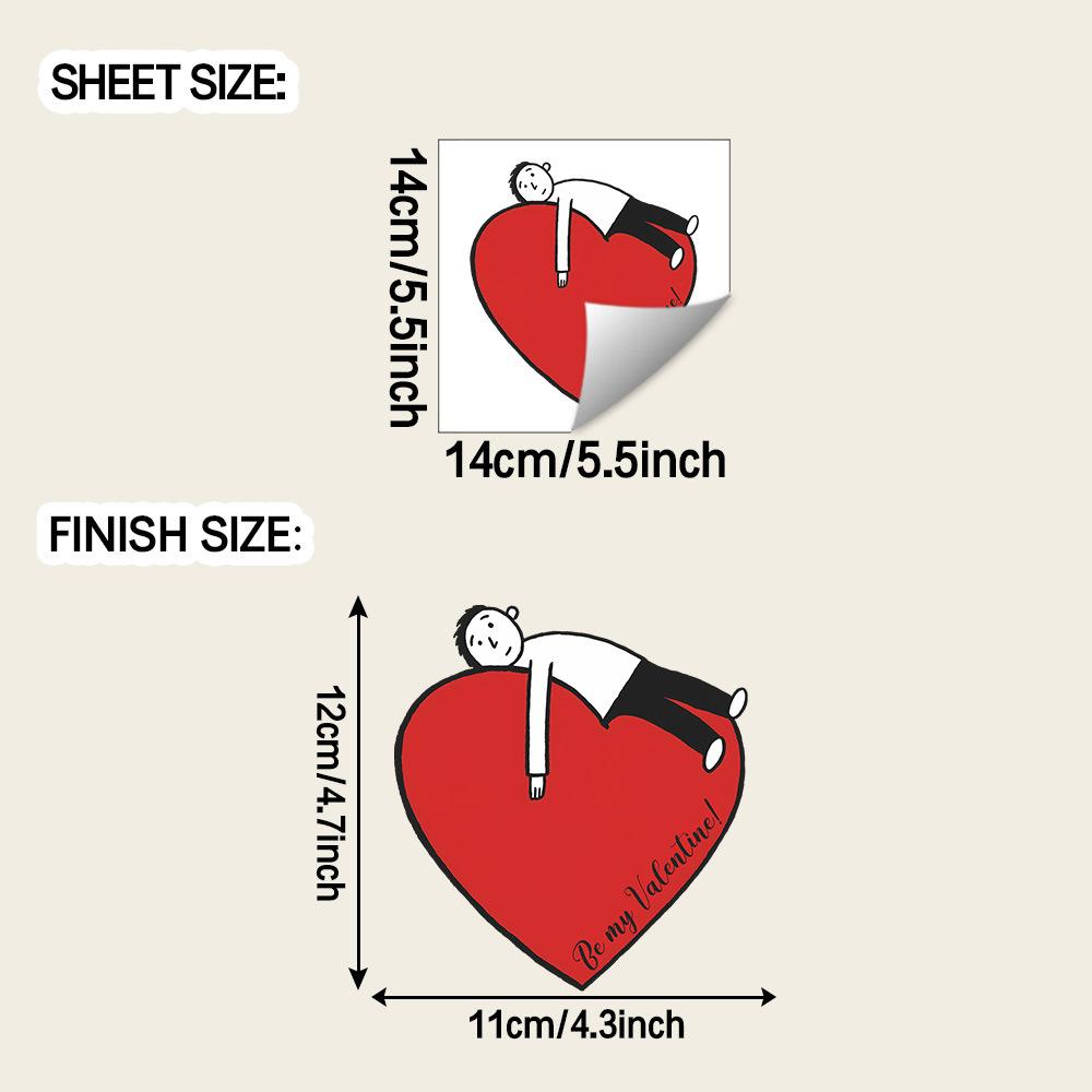 

Stickers for The Living Room Home Background Wall Decoration with Little People Embracing Hearts