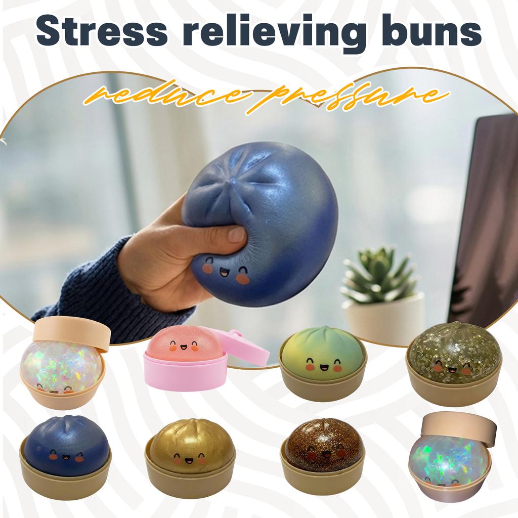 Simulated Roast Pork Bun Toy; Cute Food; Decompression; Bun; Enjoy; Stress Relief Device.Prank Stress Relief Bun Toy Realistic Steamer Toy
