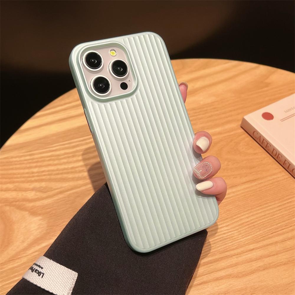 

Stripes Metallic Paint Armor Case For iPhone 16 15 14 13 Pro Max Plus Shockproof Camera Protective Slim Matte PC Funda For iphone 16 Pro