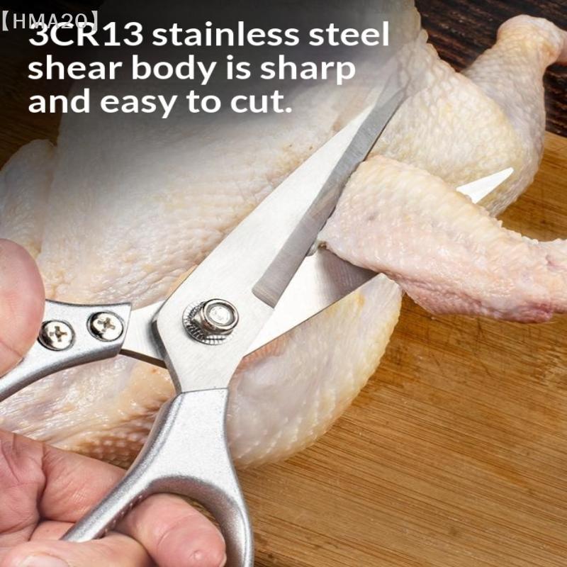 1PC Multi-Purpose Stainless Steel Kitchen Shears - Heavy-Duty Poultry Scissors With Comfortable Aluminum Alloy Grip For Food Pre
