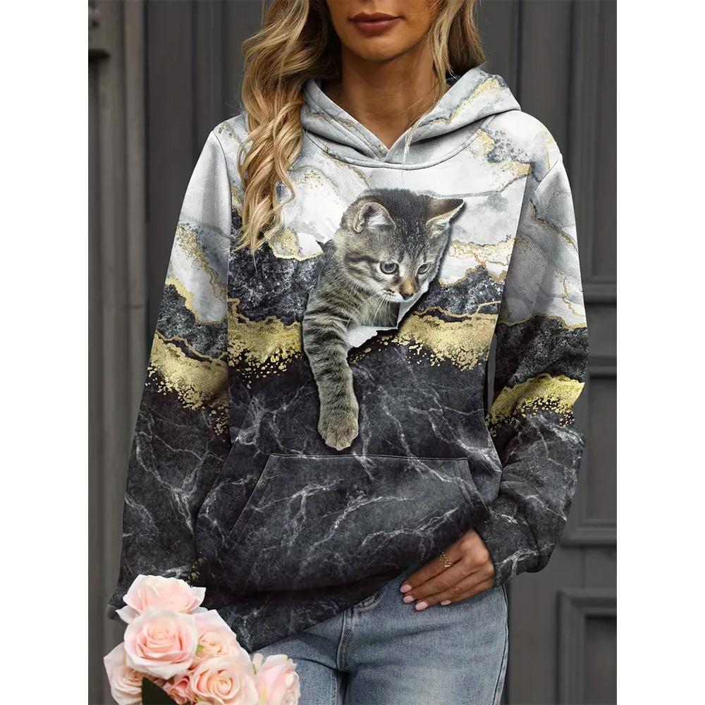 Funny Cat 3D Print Hoodies Men Women Fashion Animal Casual Autumn Sweatshirts Oversized Hoodie Pullovers Tracksuit Clothing