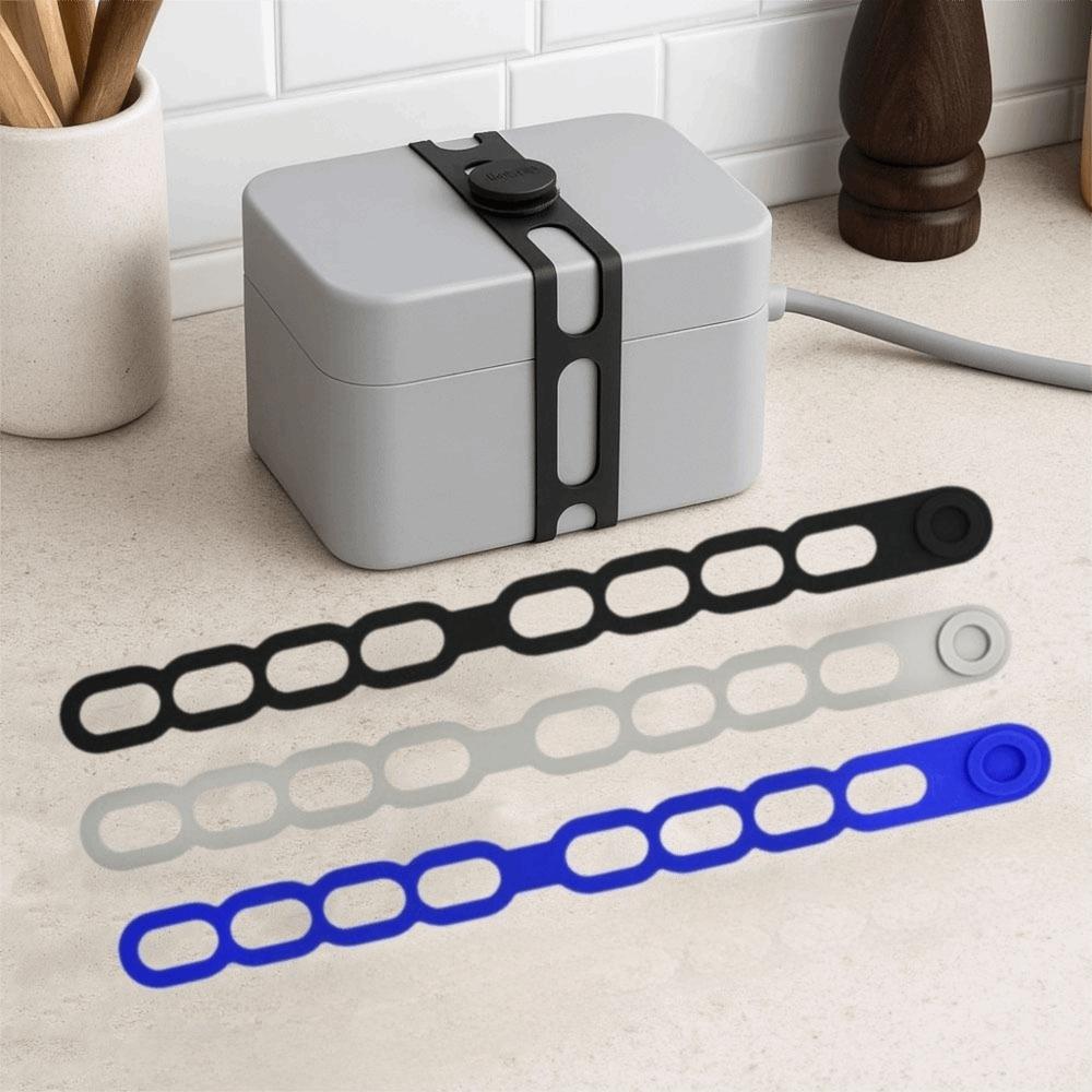 3Pcs Stretchable Silicone Lid Straps Leak-Proof Lunchbox Strap Universal Lid Fixing Band  Pans